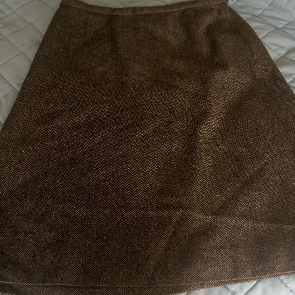 Pendleton Herringbone Wool Brown Lined Skirt. - image 1